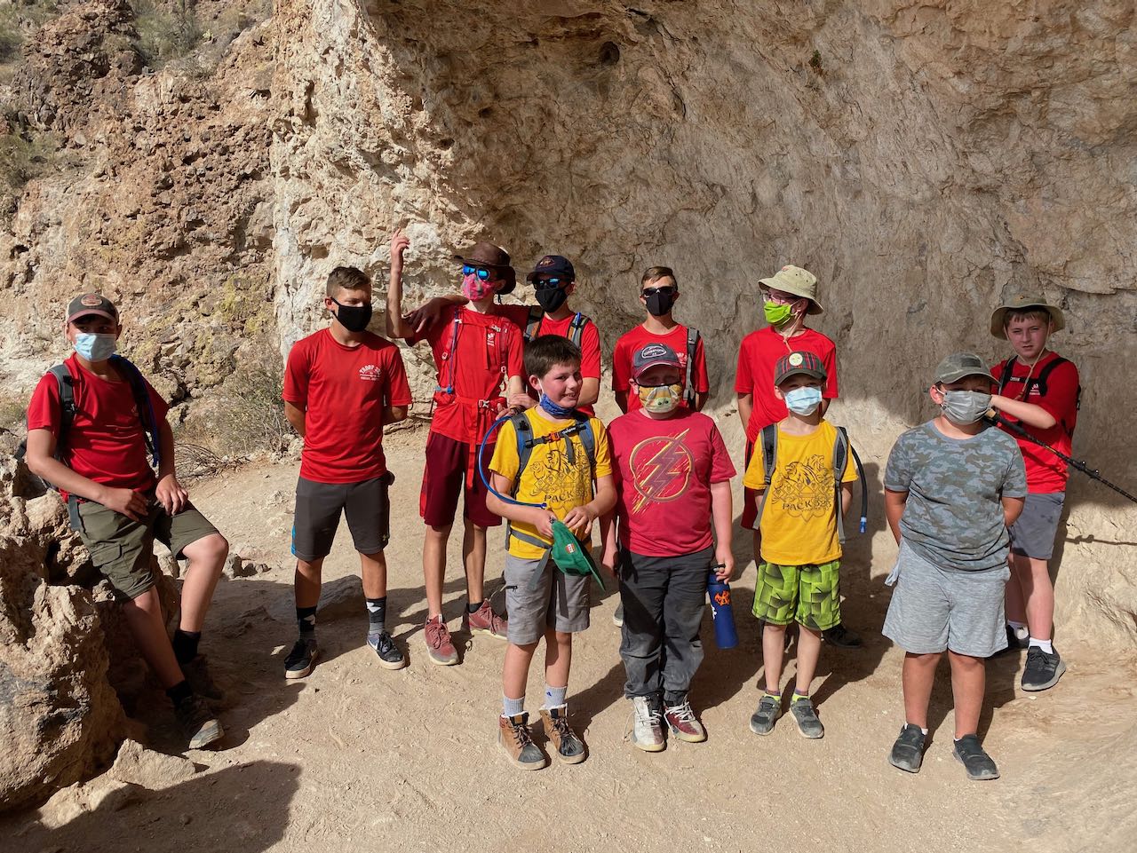 Scouts at wind tunnel