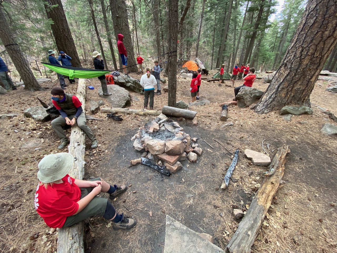 Troop assembly at camp