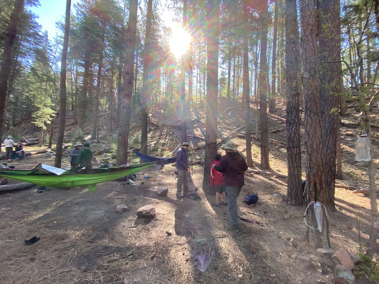 Camp at sunrise