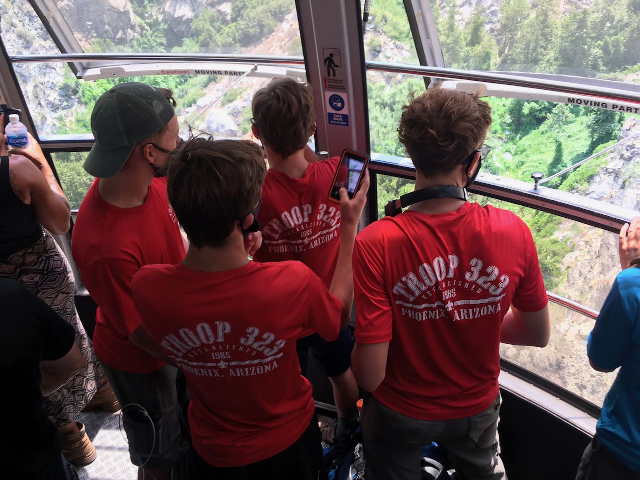 Scouts on the tram