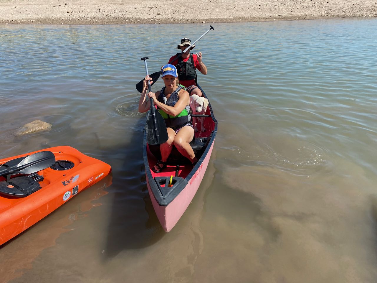 Scout Masters in Canoe