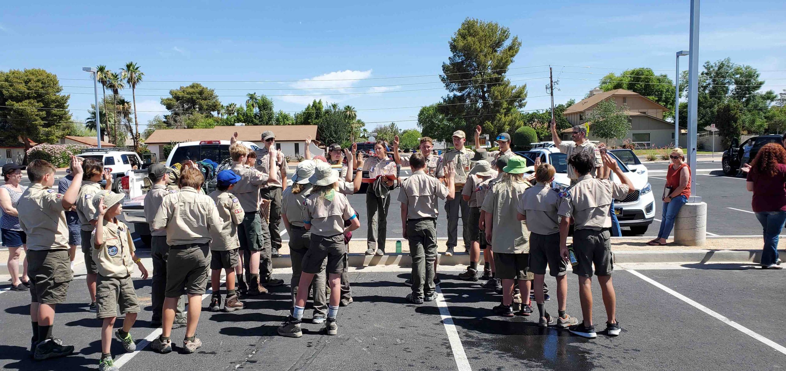 Departing for camp