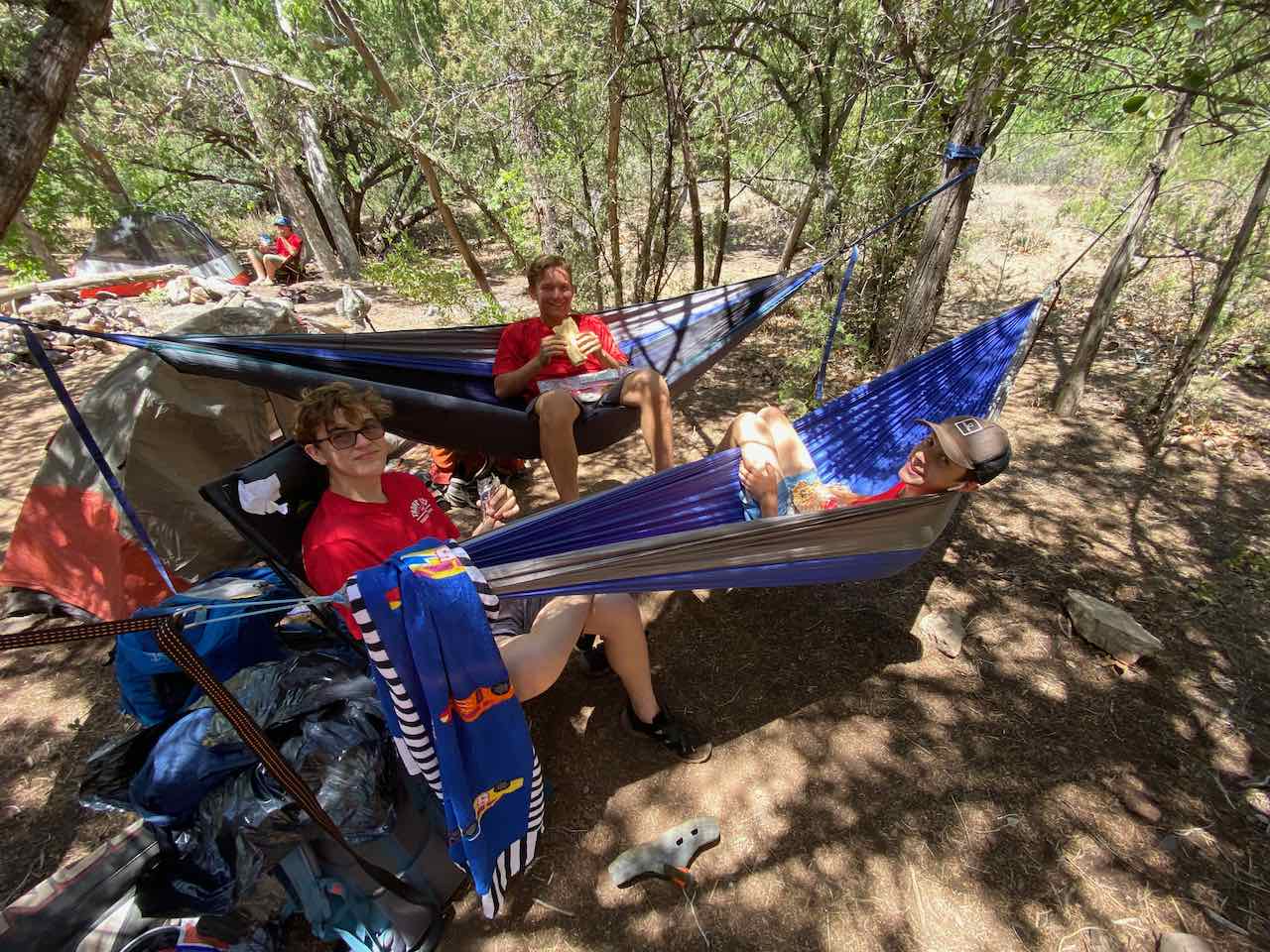 Scouts in hammocks