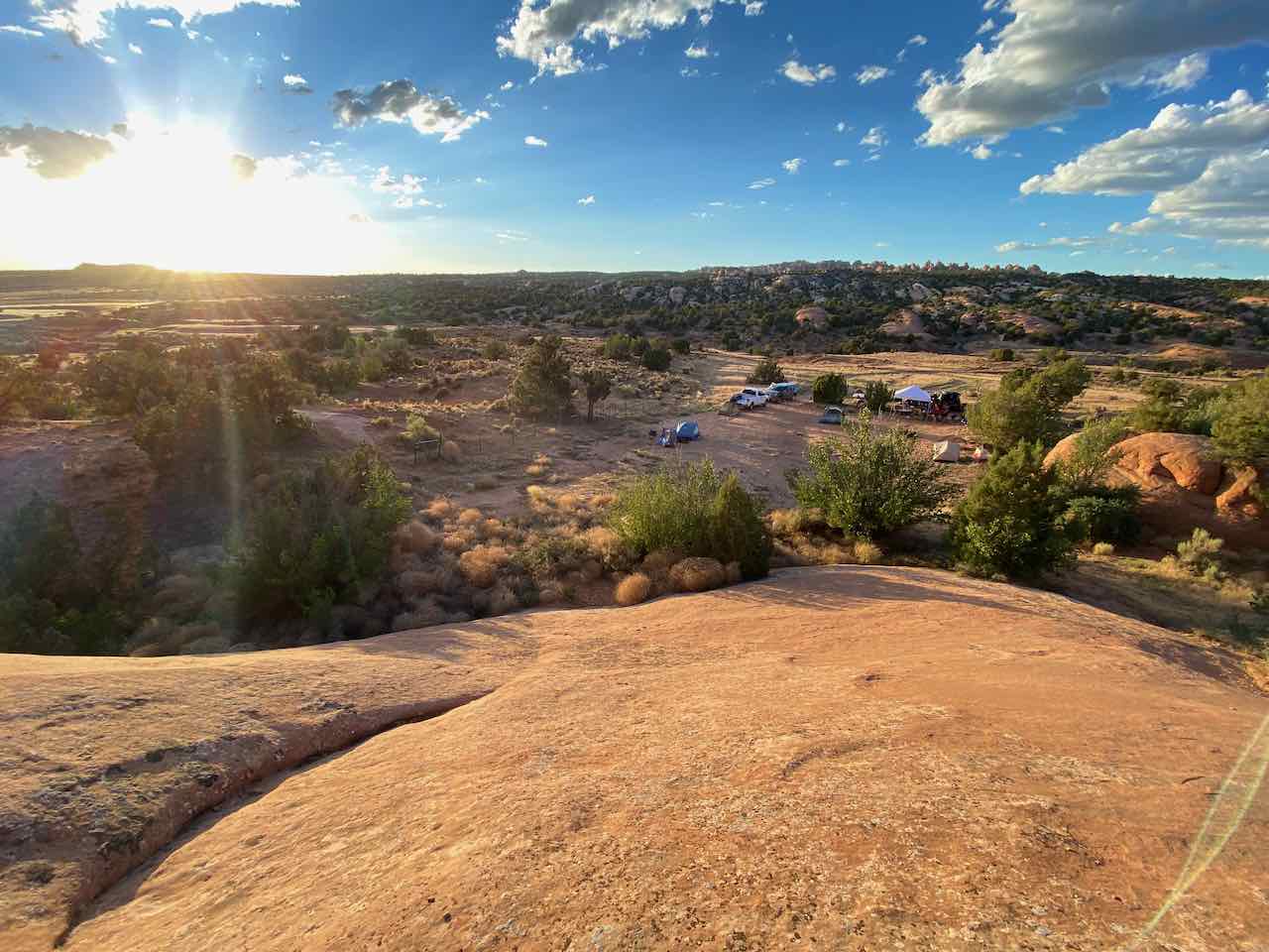 Camp behind the rock