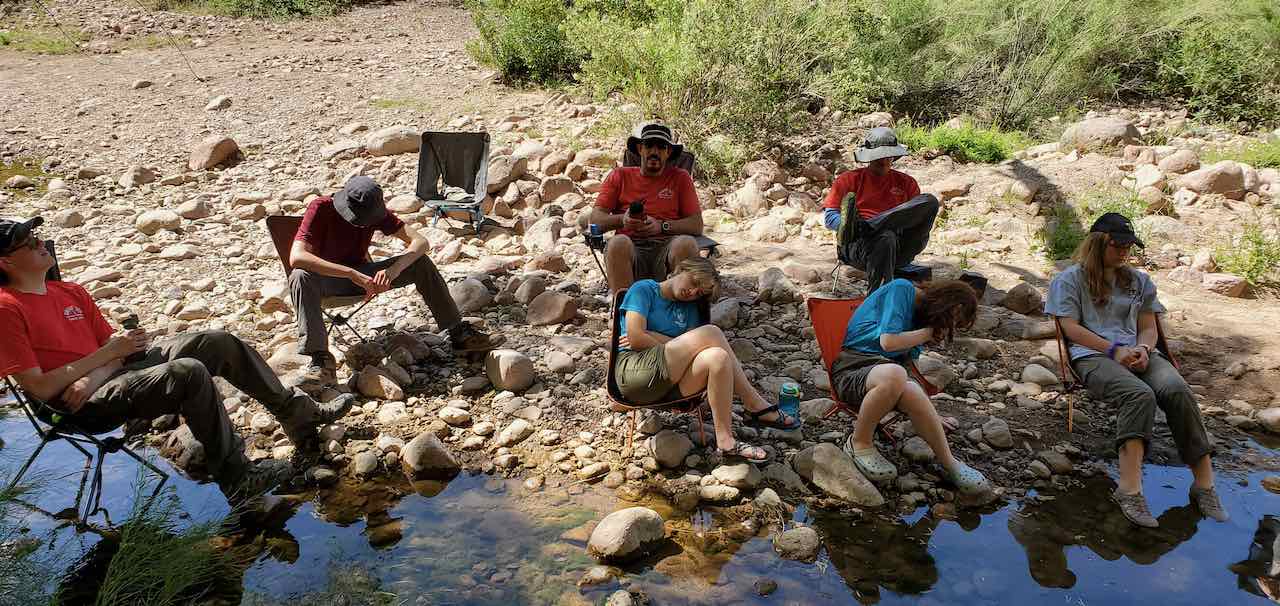 Scouts relaxing